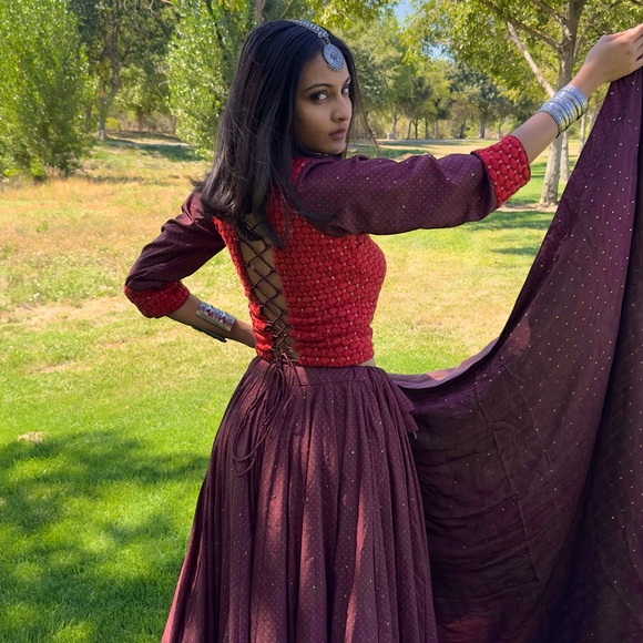 Rust Lehenga Set - Picture 1 of 9